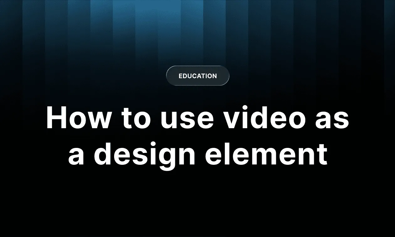 Hero section with a looping background video and headline text overlaid as a design element