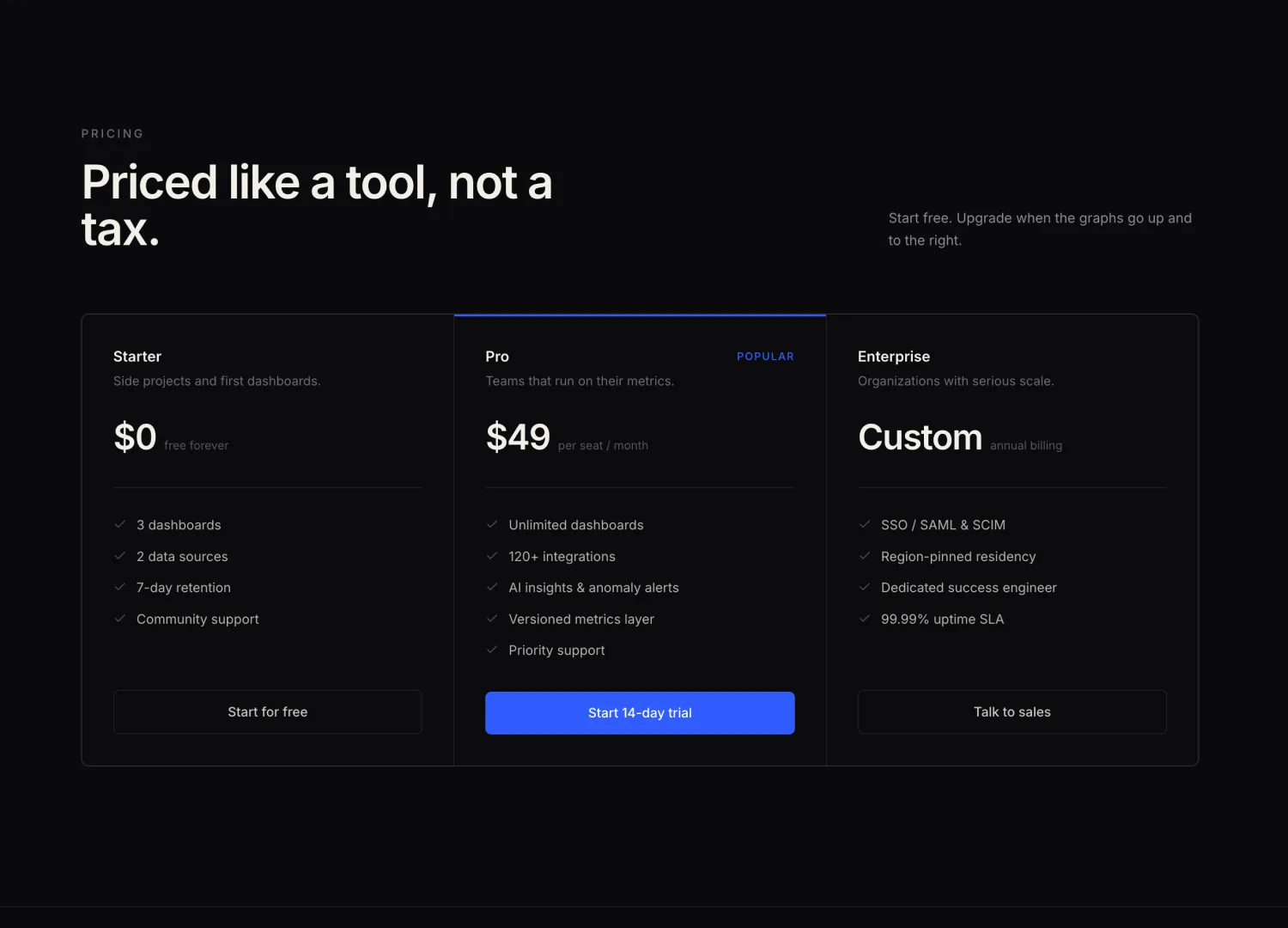 SaaS Landing template — screen 3