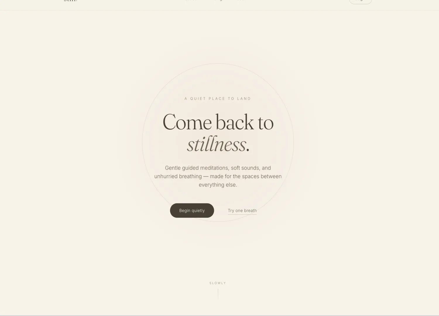 Meditation App template — screen 1